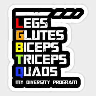 Lgbtq Legs Glutes Biceps Workout Gym Diversity Program Sticker